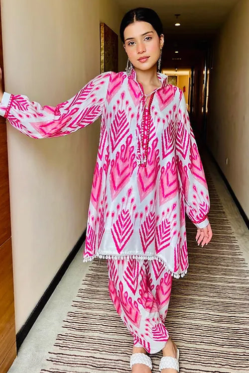 Ikkat Fusion Festive Kurta Set